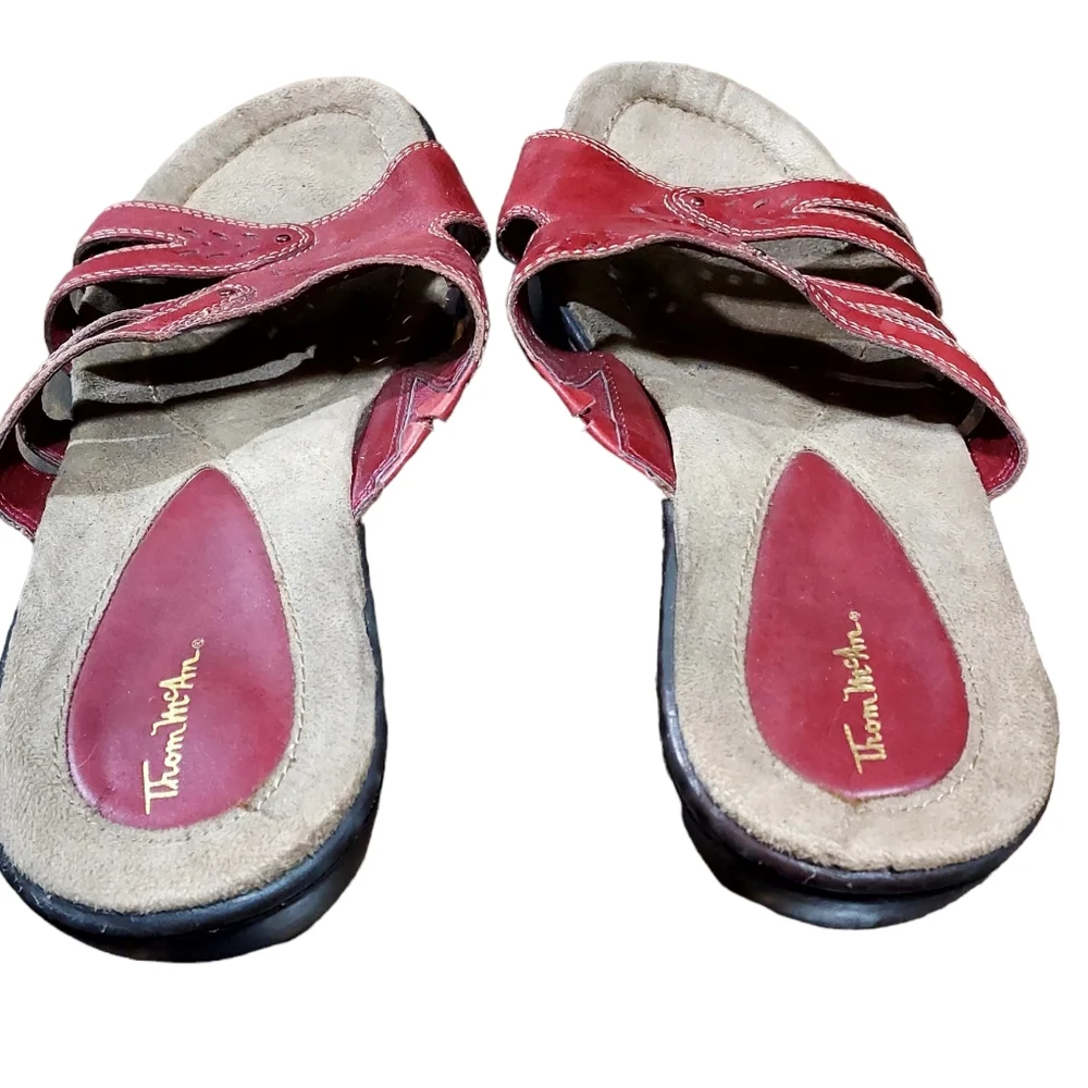 Thom McAn Shoes Sandals 11w Red Footwear Open Toe Comfort. 1.5
